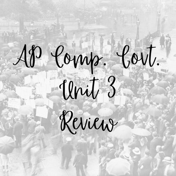 Preview of AP Comp. Govt. Unit 3 Review