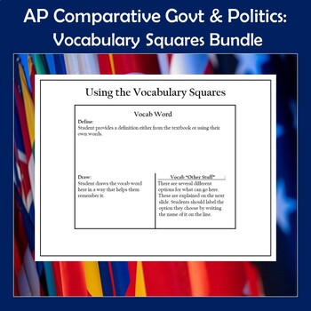 Preview of AP Comparative Government and Politics Vocabulary Squares Bundle - Test Review