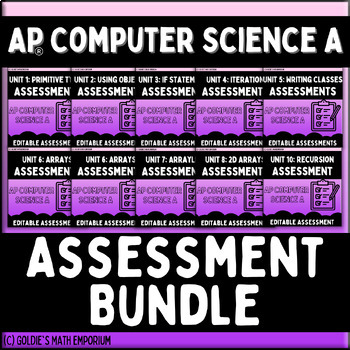 Preview of Goldie’s Assessment Bundle for AP® Computer Science A