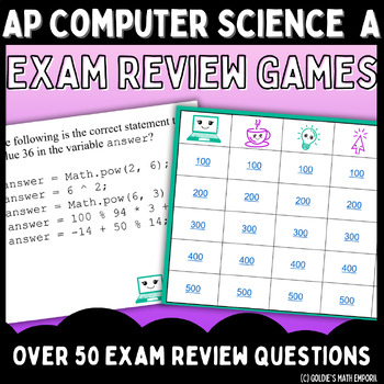 Preview of AP® Computer Science A Jeopardy-Style Review Games