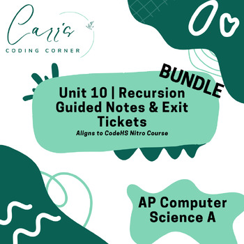 Preview of AP Computer Science A Unit 10 Recursion Bundle