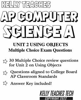 Preview of AP Computer Science A - Unit 2 Multiple Choice