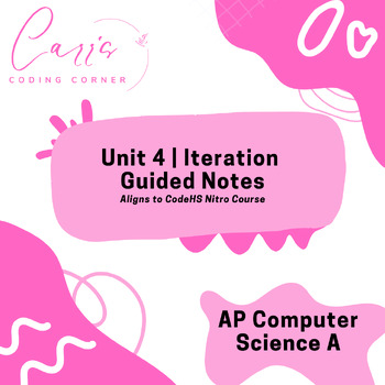 Preview of AP Computer Science A Unit 4 Iteration Guided Notes