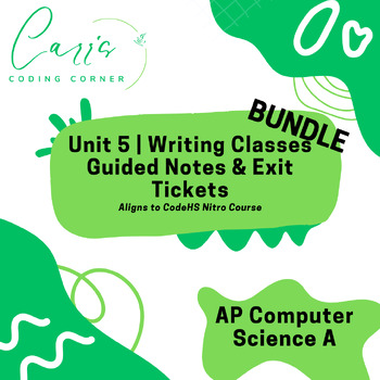 Preview of AP Computer Science A Unit 5 Writing Classes Bundle