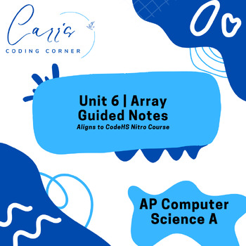 Preview of AP Computer Science A Unit 6 Array Guided Notes
