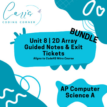 Preview of AP Computer Science A Unit 8 2D Arrays Bundle