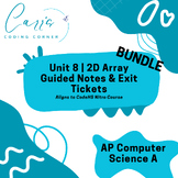AP Computer Science A Unit 8 2D Arrays Bundle