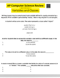 AP Computer Science Material is Based on Variables and Classes