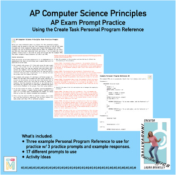 Preview of AP Computer Science Principles Exam Create Task Prompt Practice
