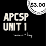 AP Computer Science Principles Unit 1 Review + KEY