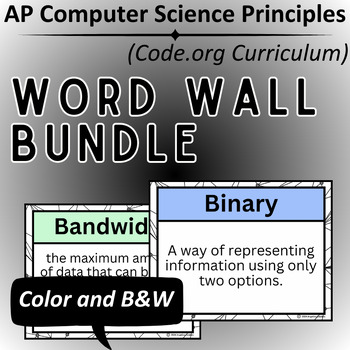 Preview of AP CSP - Word Wall BUNDLE - for Code.org AP Computer Science Principles