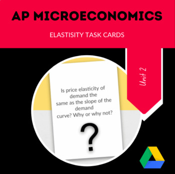 Preview of AP Economics Elasticity Task Cards Practice