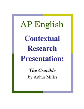 Preview of AP English Contextual Research Presentation: The Crucible
