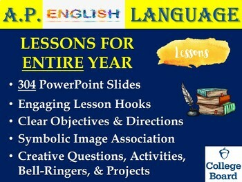 Preview of AP English Language & Composition Lessons in PowerPoint (Entire Year – 42 Weeks)