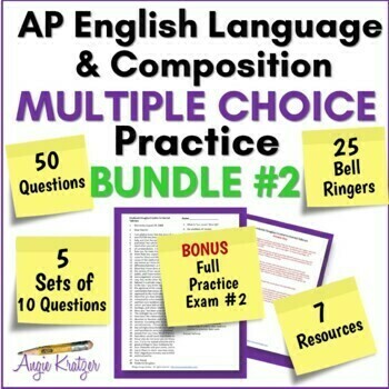 Preview of AP English Language Multiple Choice BUNDLE #2, AP Lang Exam Review, AP Language