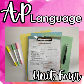 Preview of AP English Language Unit 4: Complete Unit Plan and Activities CED Aligned