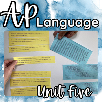 Preview of AP English Language Unit 5: Complete Unit Plan and Activities CED Aligned