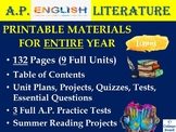 Preview of AP English Literature & Composition BUNDLE – Printable Materials for ENTIRE Year