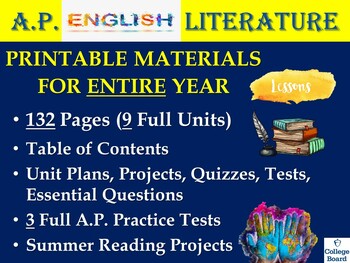 AP English Literature & Composition Bundle - Printable Materials for Entire Year