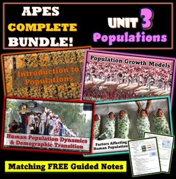Preview of AP Environmental Science Unit 3 Populations COMPLETE Unit BUNDLE! NEW!