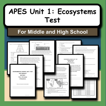 Preview of AP Environmental Science (APES) Unit 1 The Living World: Ecosystems Test