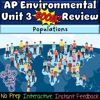 Preview of AP Environmental Science (APES) Unit 3 Populations Boom Card Study Review