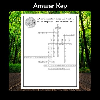 AP Environmental Science Air Pollution and Ozone Depletion Crossword Puzzle