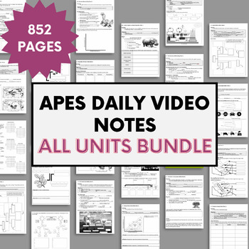 Preview of AP Environmental Science - Daily Video Notes (ALL UNITS BUNDLE + KEYS)