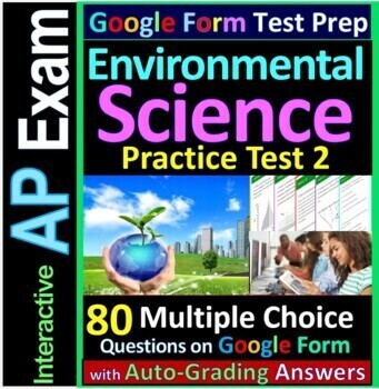 Preview of AP Environmental Science Exam Multiple Choice MCQ Practice & Review Test 2 (GF)