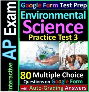 Preview of AP Environmental Science Exam Multiple Choice MCQ Practice & Review Test 3 (GF)