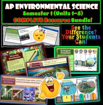 Preview of AP Environmental Science Full Semester 1 (units 1-5) COMPLETE BUNDLE! 20% OFF