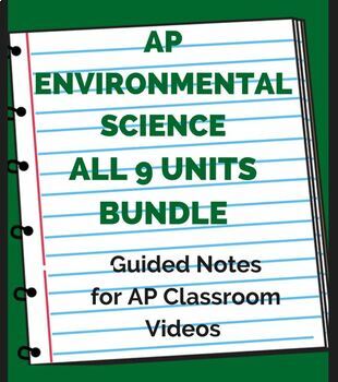 Preview of Guided Notes for AP Environmental Science AP Classroom Daily Videos (Bundle)