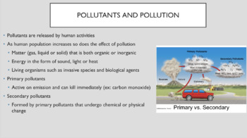 Preview of AP Environmental Science/ IB ESS Pollution Lecture