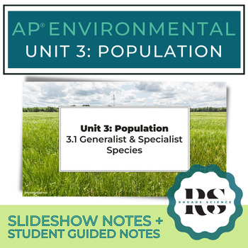 Preview of AP Environmental Science NOTES for Unit 3: Population | APES Notes
