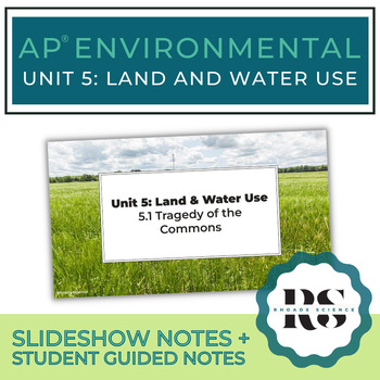 Preview of AP Environmental Science NOTES for Unit 5: Land & Water Use (APES)