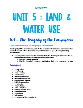 Preview of AP Environmental Science Outline/Study Guide – Unit 5