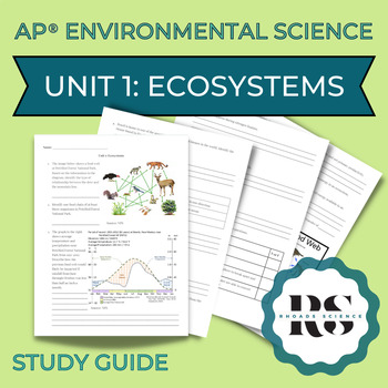Preview of AP Environmental Science STUDY GUIDE Unit 1: Ecosystems Printable