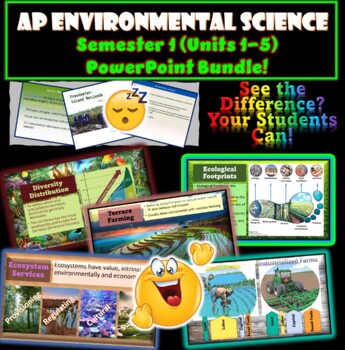 Preview of AP Environmental Science Semester 1 (Units 1-5) PowerPoint  BUNDLE - 20% off!