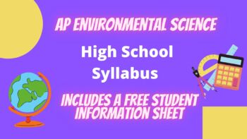 Preview of AP Environmental Science Syllabus | Student information sheet 