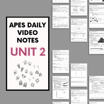 Preview of AP Environmental Science - Unit 2 Daily Video Notes (ENTIRE UNIT + KEYS)
