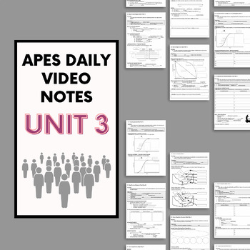 Preview of AP Environmental Science - Unit 3 Daily Video Notes (ENTIRE UNIT + KEYS)