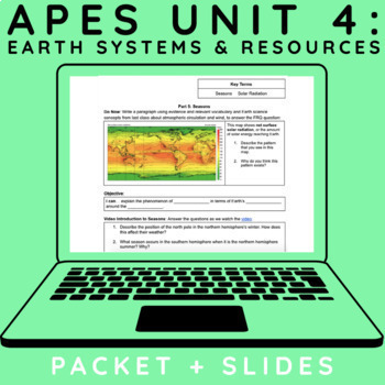 Preview of AP Environmental Science Unit 4: Earth Systems & Resources PACKET & SLIDES