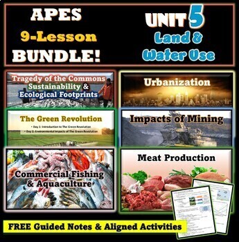 Preview of AP Environmental Science: Unit 5 Land Water Use 9-Lesson COMPLETE BUNDLE 2023!