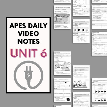 Preview of AP Environmental Science - Unit 6 Daily Video Notes (ENTIRE UNIT + KEYS)
