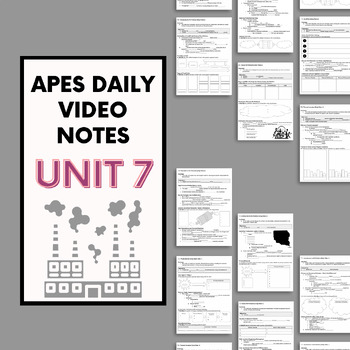 Preview of AP Environmental Science - Unit 7 Daily Video Notes (ENTIRE UNIT + KEYS)