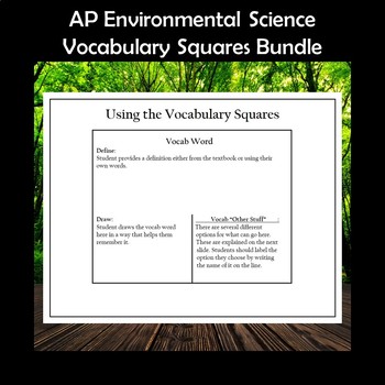Preview of AP Environmental Science Vocabulary Squares Bundle