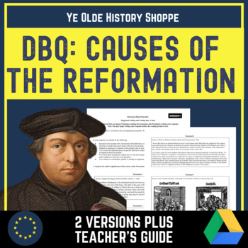 Preview of AP Euro: Causes of the Reformation DBQ - Primary Source Analysis