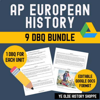 Preview of AP Euro DBQ Bundle - 9 Document Based Questions - AP EUROPEAN HISTORY