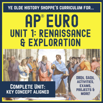 Preview of AP Euro Unit 1: Renaissance & Exploration - Activities, SAQ, DBQ, Review & Exams