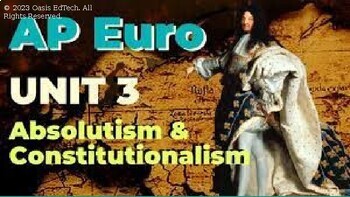 Preview of AP Euro Unit 3: Absolutism and Constitutionalism PowerPoint